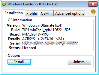 Windows Loader V2.2.2 - Бесплатно By DAZ