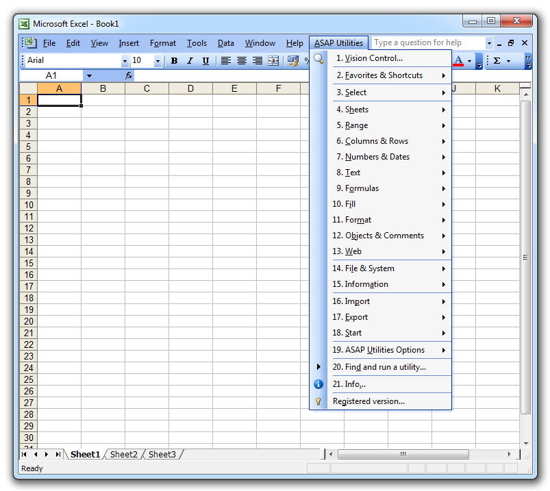 ASAP Utilities for Excel 7.6.1
