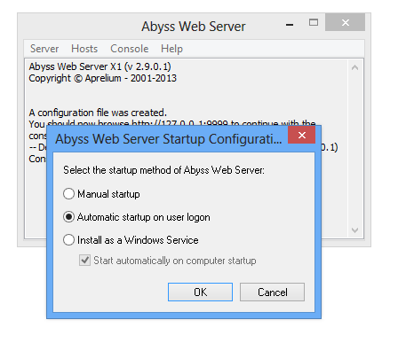abyss web server no shtml file