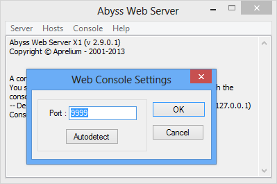 abyss web server use directory