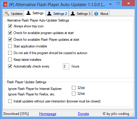 Alternative Flash Player Auto-Updater