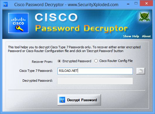 CiscoPasswordDecryptor 