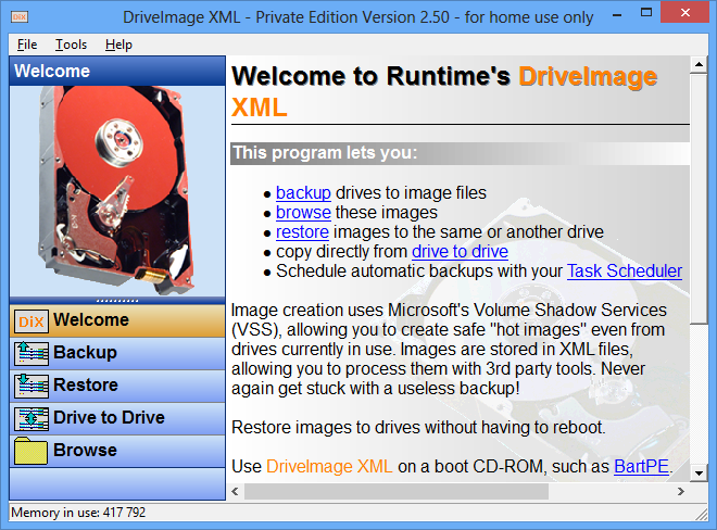 DriveImage XML 