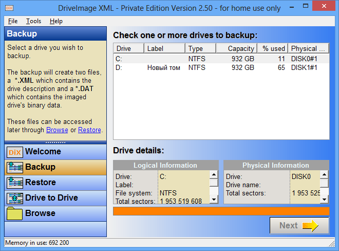 DriveImage XML 