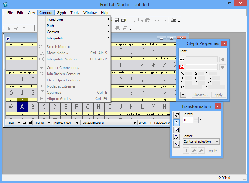 fontlab studio change descender