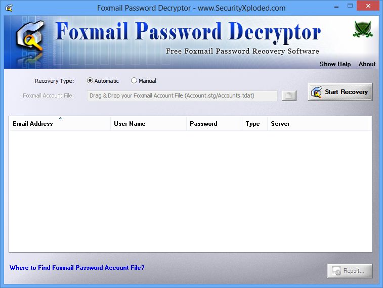 FoxmailPasswordDecryptor 