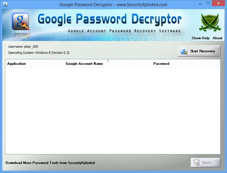 GooglePasswordDecryptor 