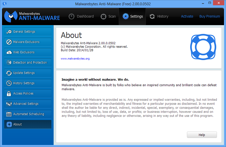Название выпуска Malwarebytes.Anti-Malware.PRO.v1.75.0.1300.Final