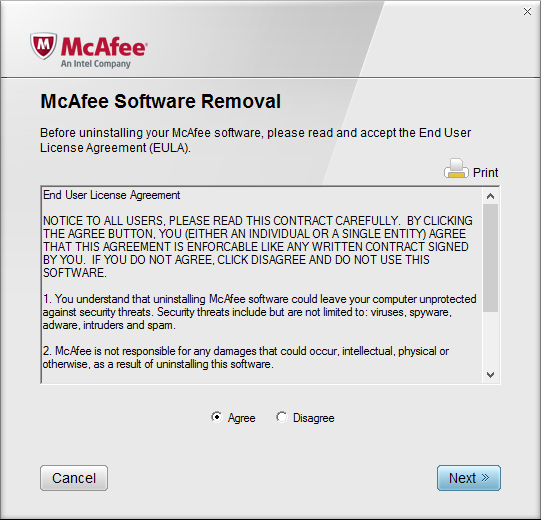 McAfee Consumer Product Removal Tool 