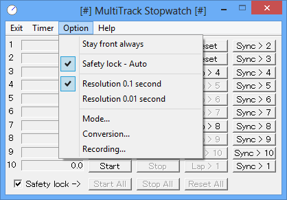 MultiTrack Stopwatch