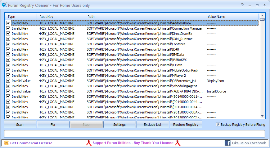 Puran Registry Cleaner