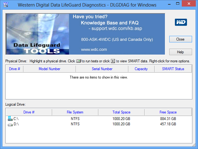 Western Digital Data Lifeguard Diagnostics 