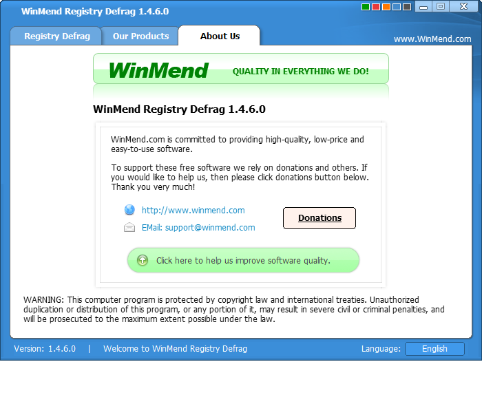 WinMend Registry Defrag