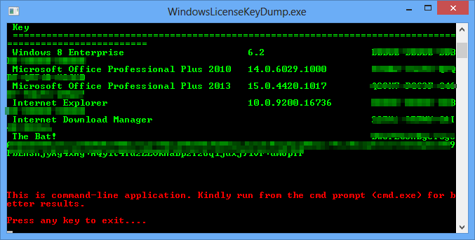Windows License Key Dump
