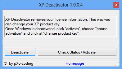 XP Deactivator