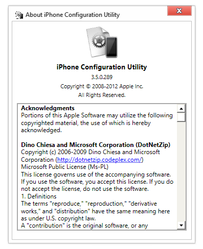 iPhone Configuration Utility