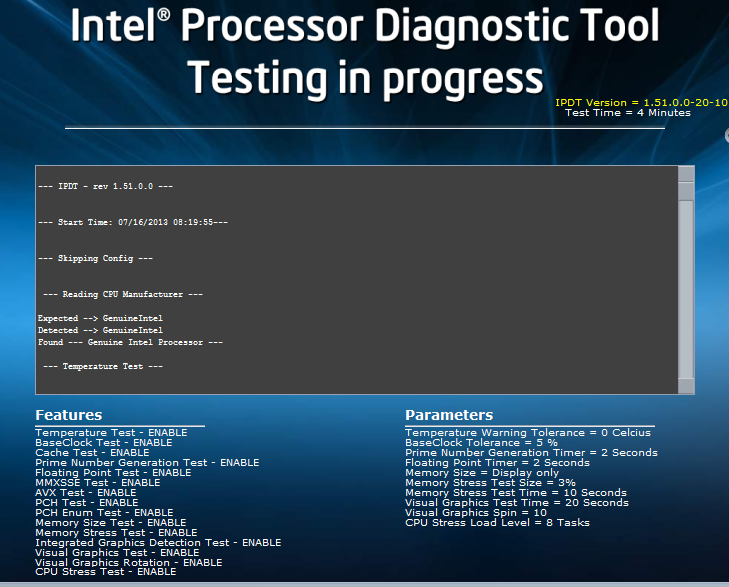 Intel Processor Diagnostic Tool 