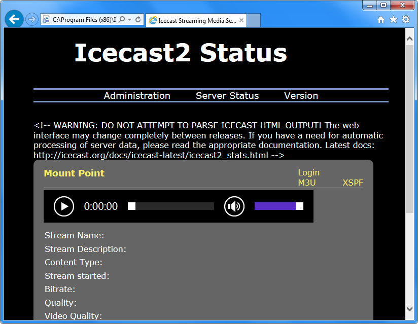 Icecast server