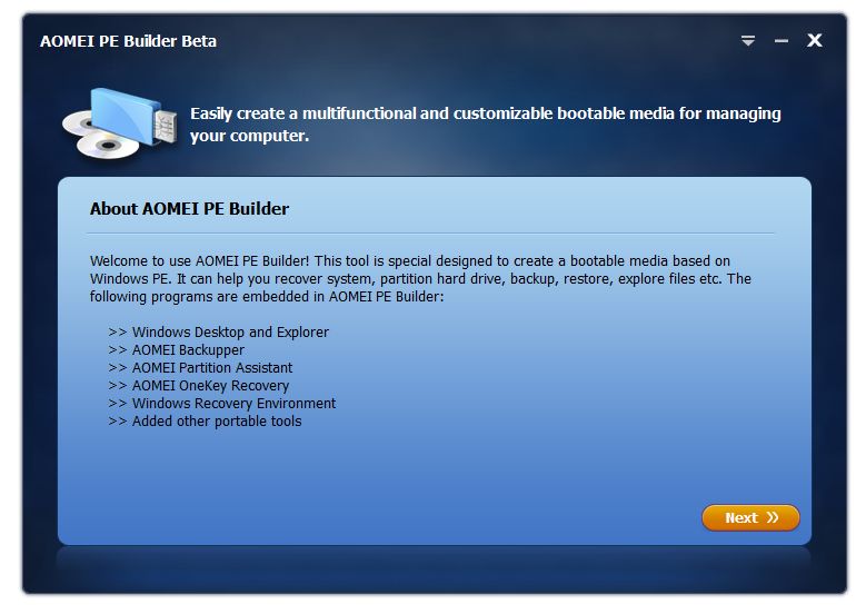 AOMEI PE Builder