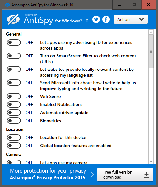 Ashampoo Antispy for Windows 10