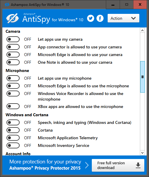 Ashampoo Antispy for Windows 10