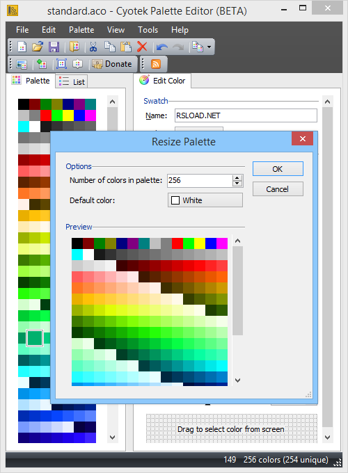 Cyotek Color Palette Editor 
