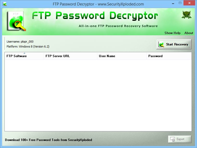FTP Password Decryptor 