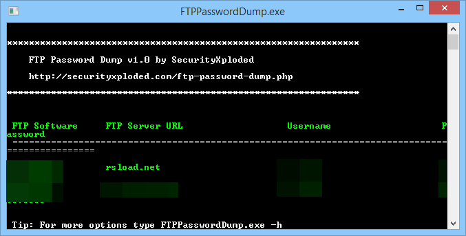 FTP Password Dump