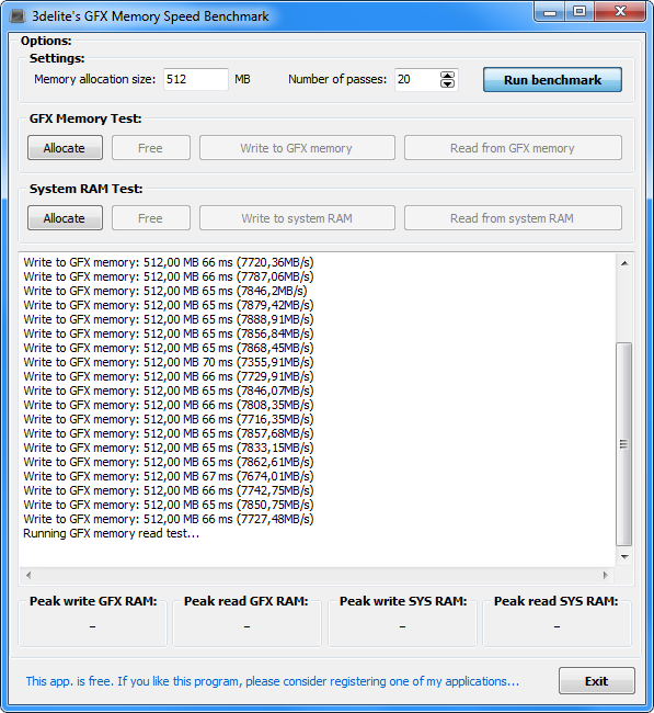GFX Memory Speed Benchmark скачать
