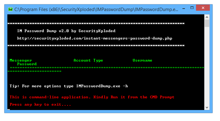 IM Password Dump