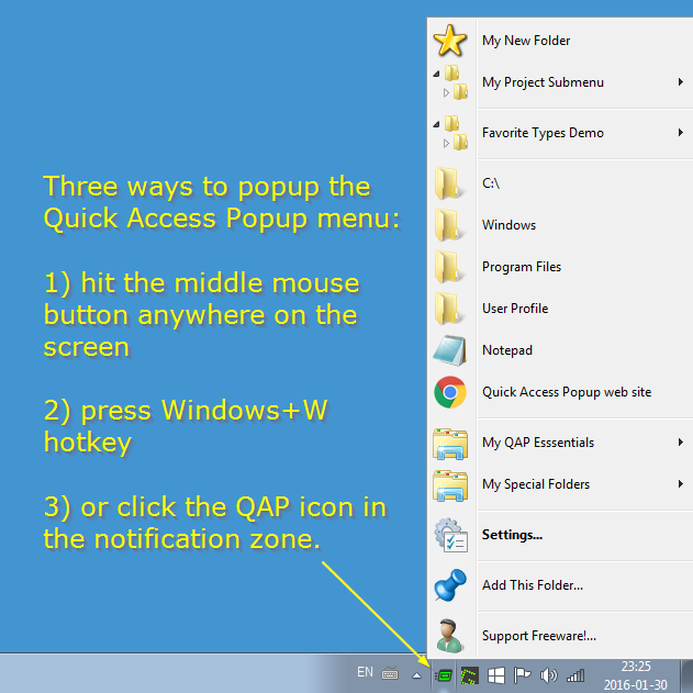 Quick Access Popup