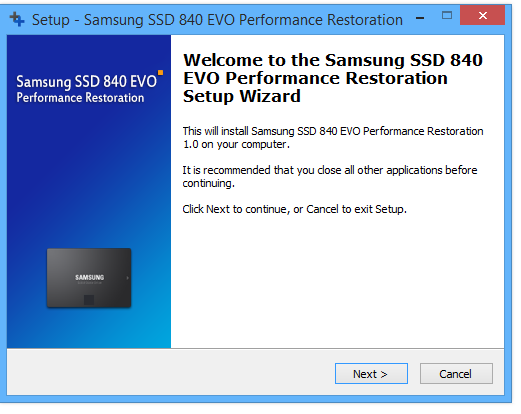 Samsung 840 EVO Performance Restoration Tool