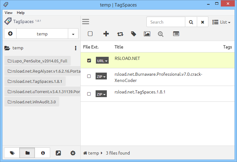 tagspaces sidecar