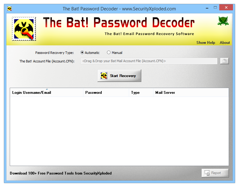 Бейсбольная бита password Recovery Tool. Bat mail. Server bat