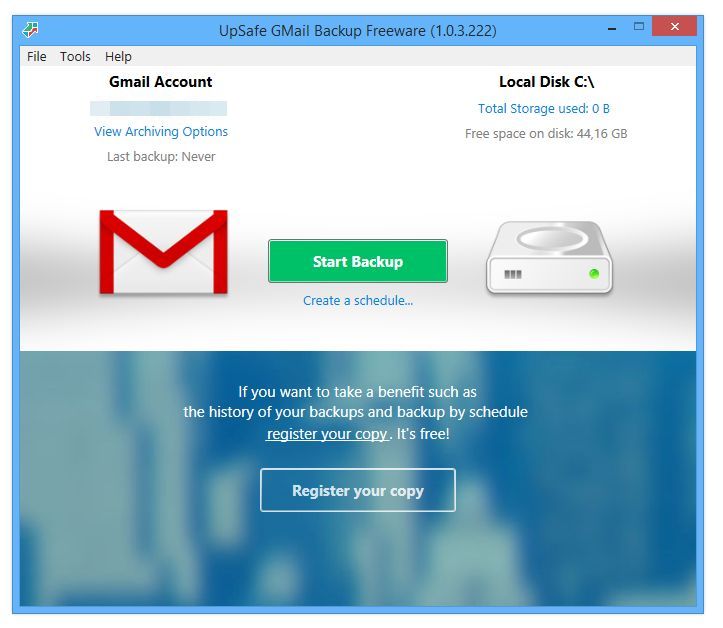 UpSafe Gmail Backup