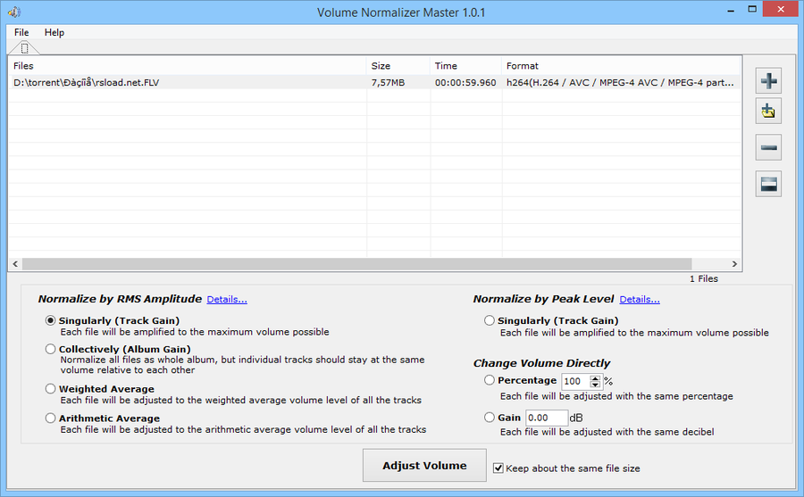 Volume Normalizer Master