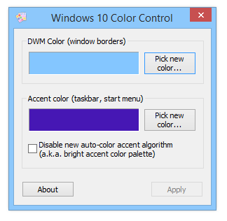 Windows 10 Color Control 