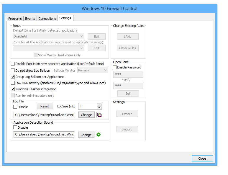 Windows 10 Firewall Control