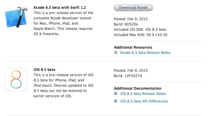 Apple выпустила iOS 8.3 beta 1 для iPhone и iPad