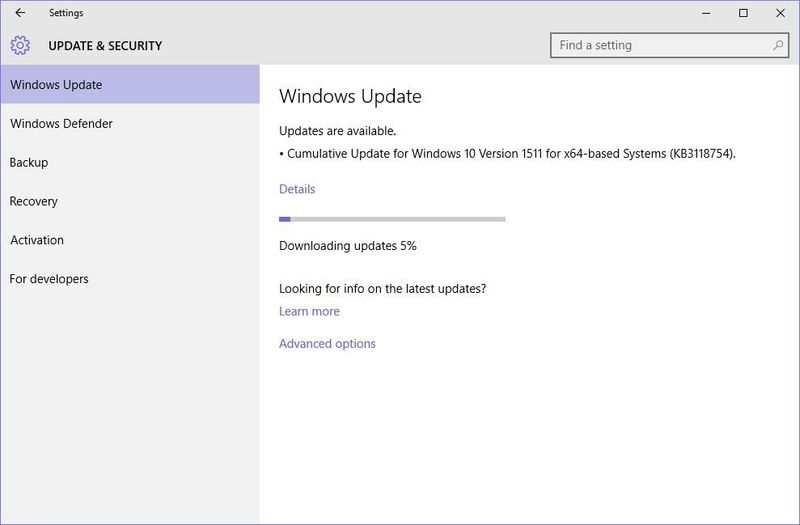 Выпущено кумулятивное обновление KB3118754 для Windows 10