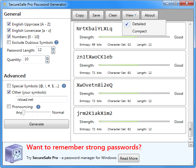 SecureSafe Pro Free Password Generator