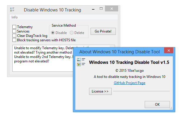 Windows 10 Tracking Disable Tool 