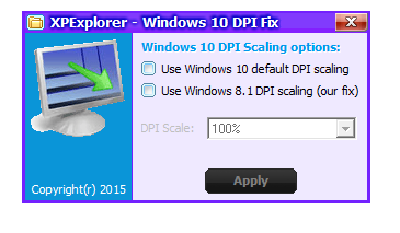 XPExplorer - Windows 10 DPI Fix