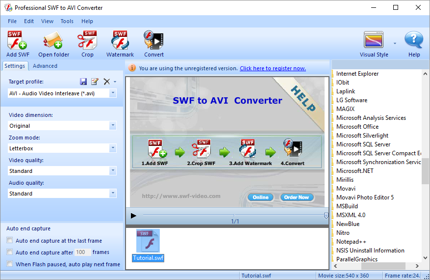 Recool Professional SWF to AVI Converter