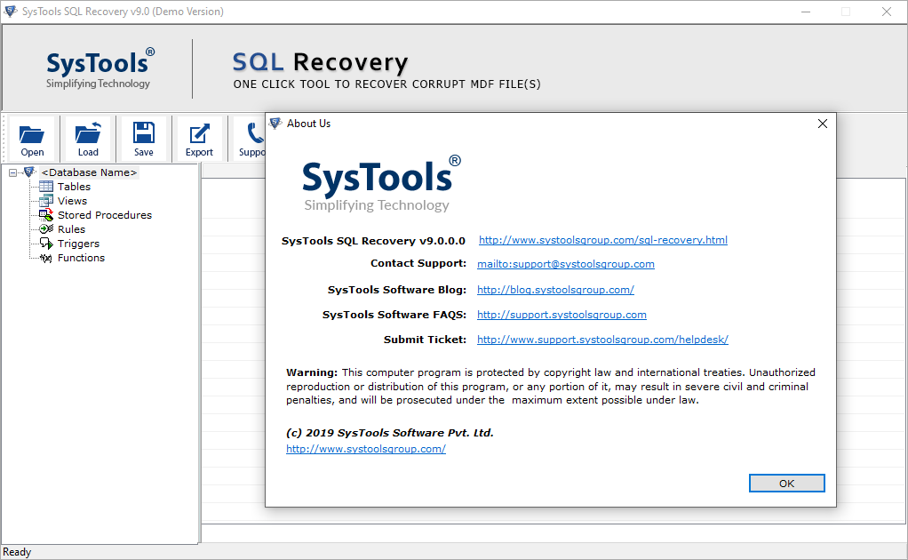 SysTools SQL Recovery downloads tools sql full recovery