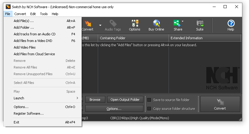 nch switch sound file converter 5.1 serial