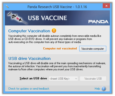 Panda USB and AutoRun Vaccine
