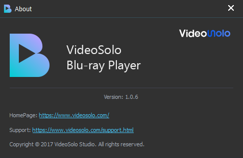 VideoSolo Blu-ray Player скачать бесплатно