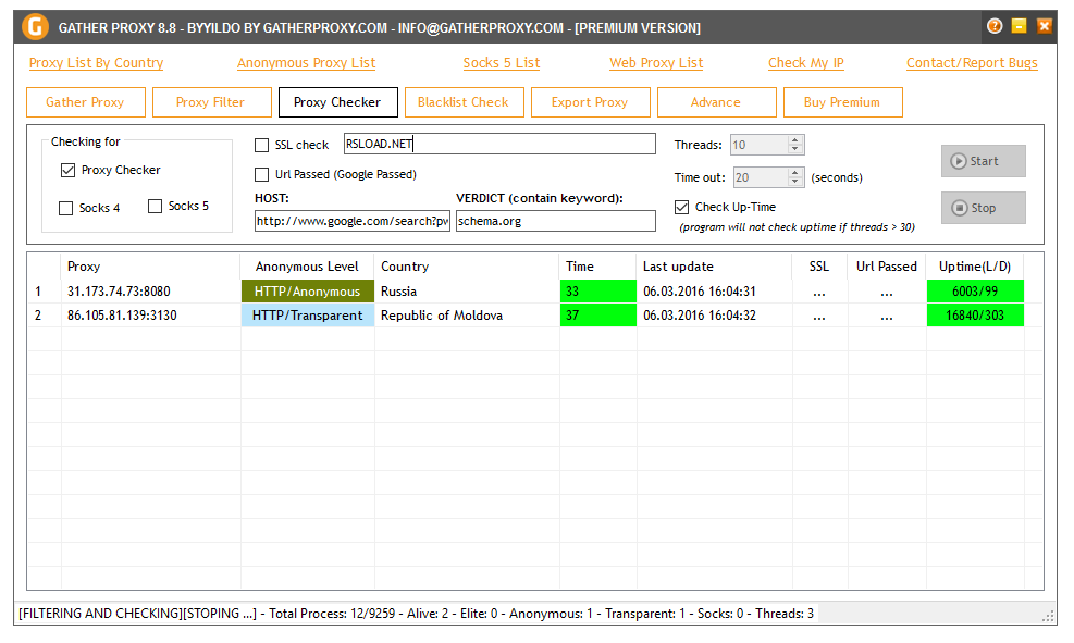 Gather Proxy 8.8