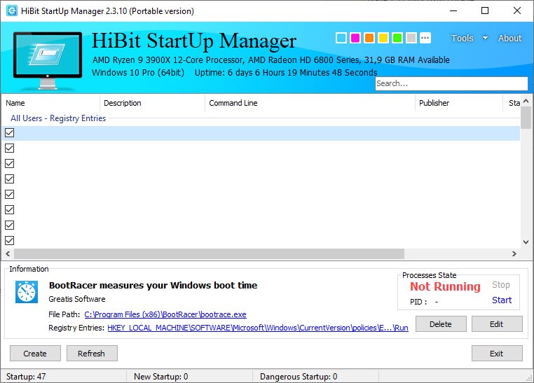 HiBit Startup Manager 2.6.20 instaling